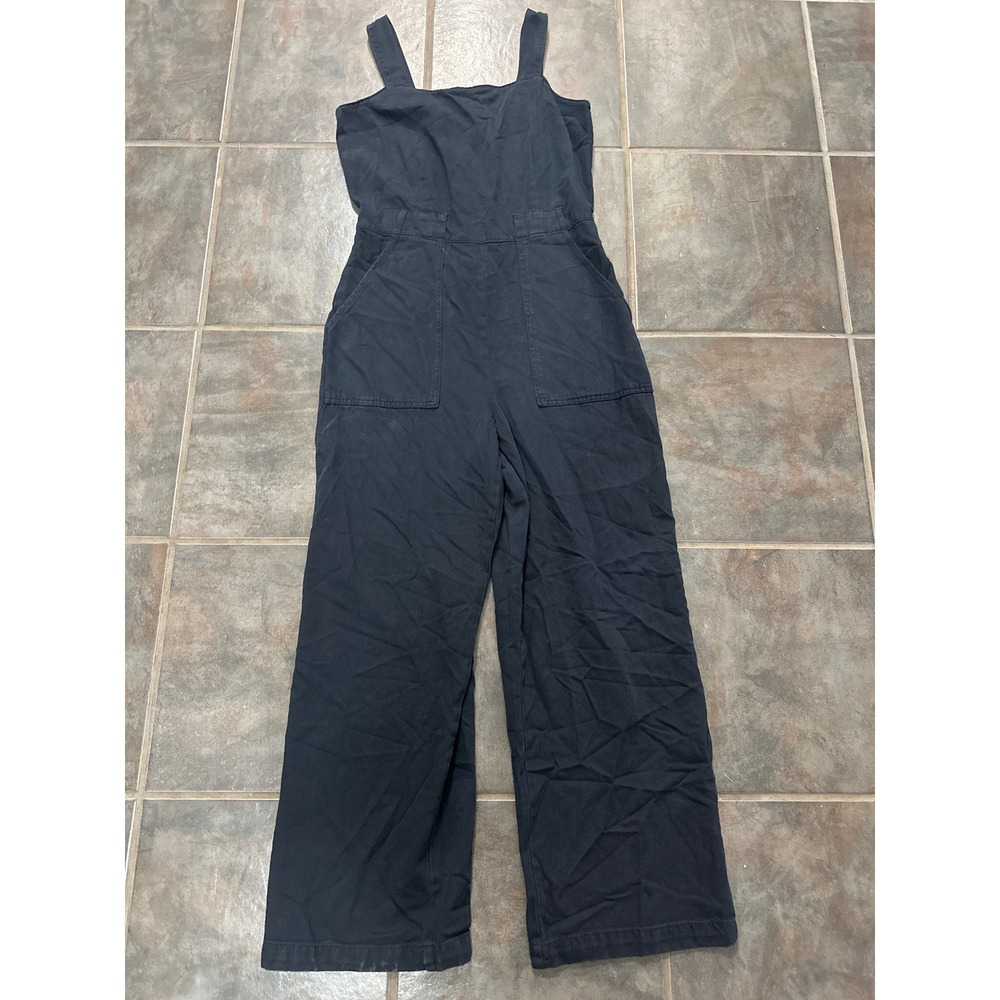 Velvet Heart Los Angeles Black Wide Leg Utility Jumpsuit XS Square Neck Pockets